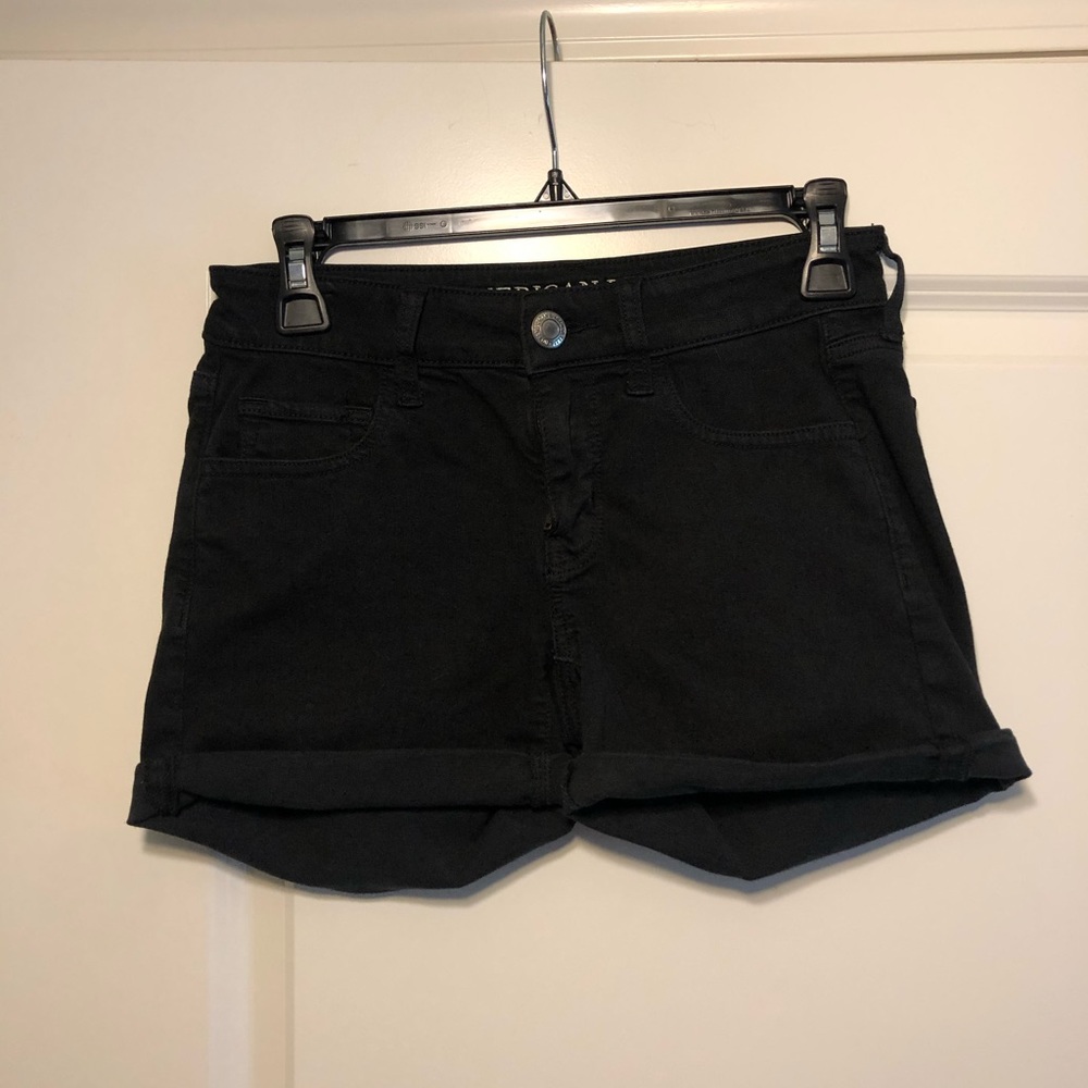 American Eagle Black Midi Shorts
